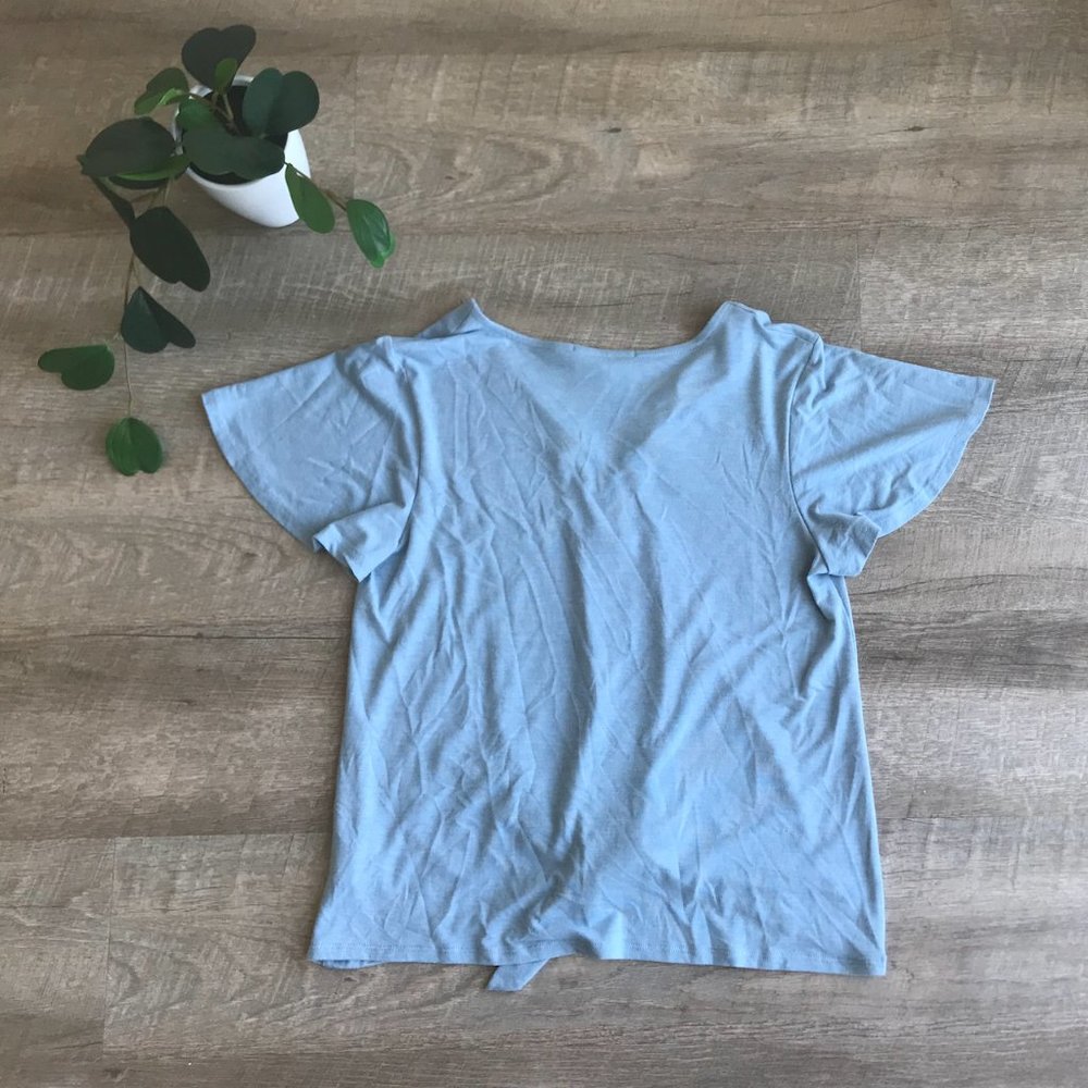 StitchFix Pique Blouse with Tie Front Detail, M - Picture 2 of 5
